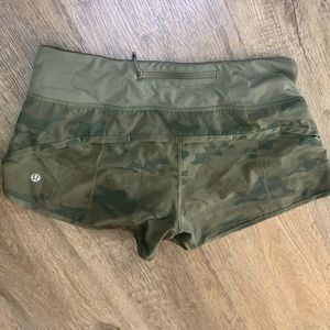 Lululemon athletica running shorts- green camo